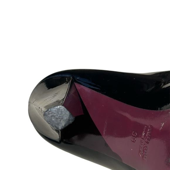 MIU MIU ITALY Shiny Black Slip On Heels Office Career Elegant Formal Women Sz 39 - Picture 7 of 12